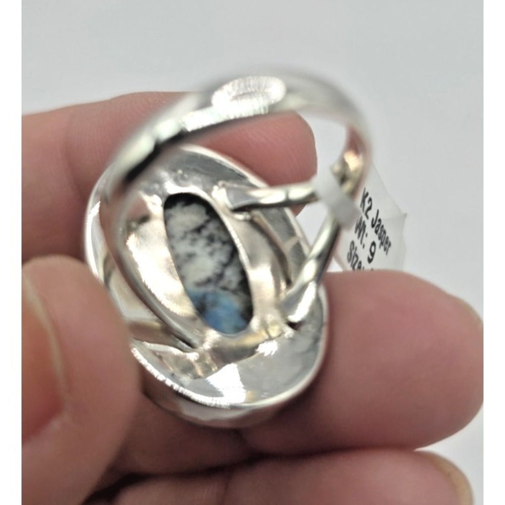 Genuine K2 Jasper Oval Sterling Silver 925 Ring Size 8.5 Handmade Southwest NWT - Picture 7 of 12